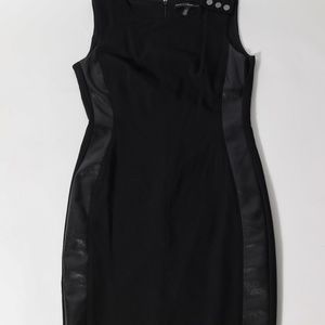 WHBM Bodycon Formal Dress with Faux Leather Accents